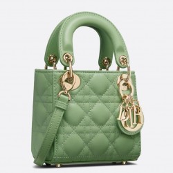 Dior Micro Lady Dior Bag In Mint Cannage Lambskin 271
