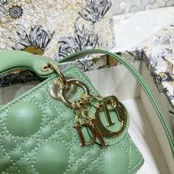 Dior Micro Lady Dior Bag In Mint Cannage Lambskin 271