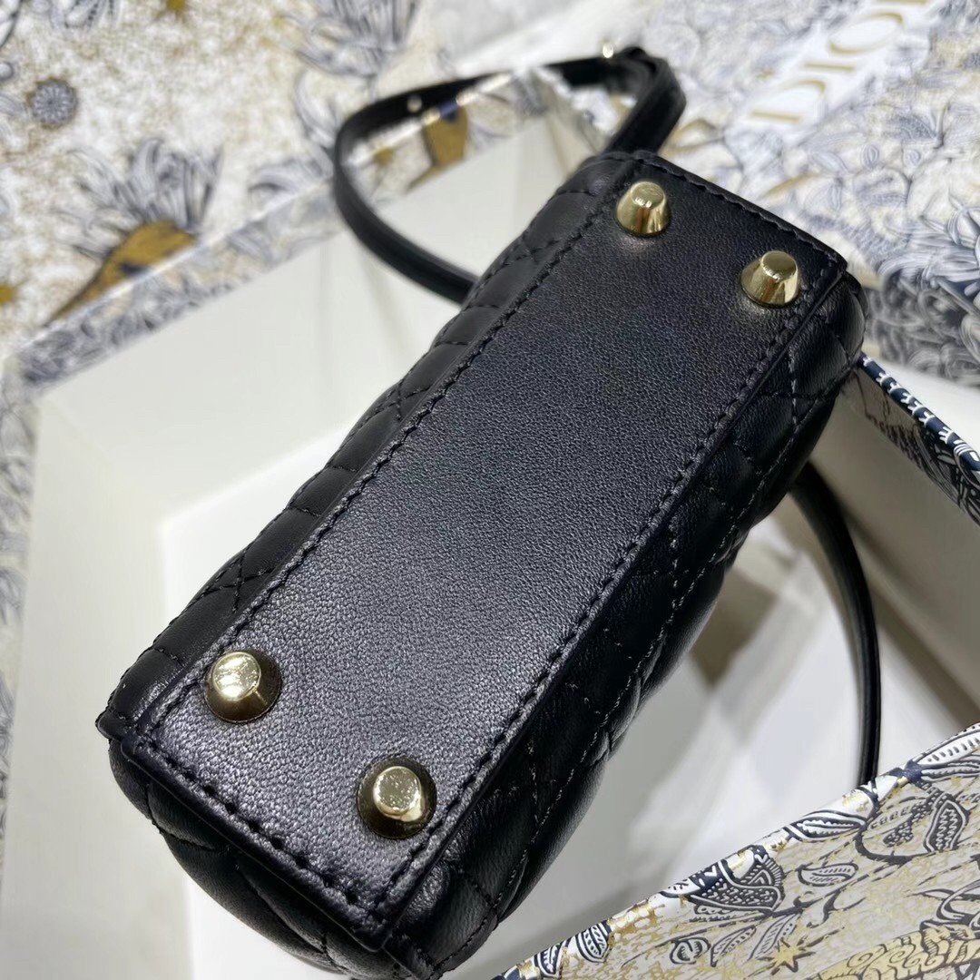 Dior Micro Lady Dior Bag In Black Cannage Lambskin 303