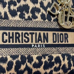 Dior Medium Lady D-Lite Bag In Beige Multicolor Mizza Embroidery 389