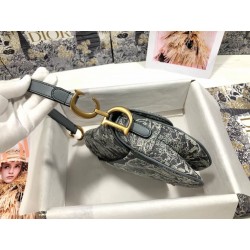 Dior Saddle Bag In Grey Toile de Jouy Reverse Jacquard 483