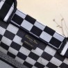 Dior Book Tote Bag In Black/White Checkered Canvas  735