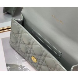 Dior Caro Belt Pouch with Chain In Grey Calfskin 548