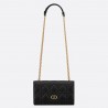 Dior Caro Belt Pouch with Chain In Black Calfskin 583