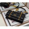 Dior Caro Belt Pouch with Chain In Black Calfskin 583