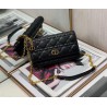 Dior Caro Belt Pouch with Chain In Black Calfskin 583