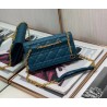 Dior Caro Belt Pouch with Chain In Steel Blue Calfskin 892