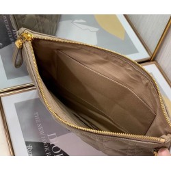 Dior Large Caro Daily Pouch In Beige Calfskin 957