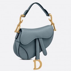 Dior Micro Saddle Bag In Cloud Blue Goatskin 670