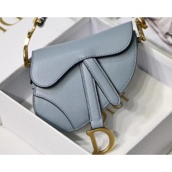 Dior Micro Saddle Bag In Cloud Blue Goatskin 670