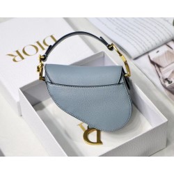 Dior Micro Saddle Bag In Cloud Blue Goatskin 670