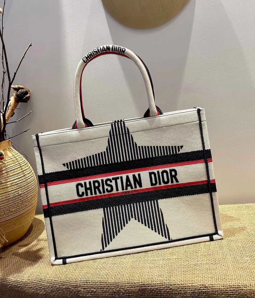 Dior DiorAlps Book Tote In White Three-Tone Embroidery 138