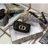 Dior Micro Caro Bag In Black Cannage Calfskin 240