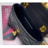Dior Micro Caro Bag In Black Cannage Calfskin 240