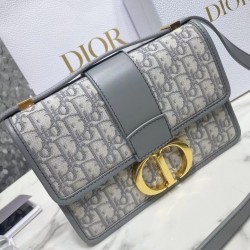 Dior 30 Montaigne Bag In Grey Oblique Jacquard Canvas 994