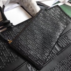 Dior Book Tote Bag In Black Oblique Embossed Calfskin  127