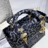 Dior Medium Lady D-Lite Bag In Grey Mizza Embroidery 364