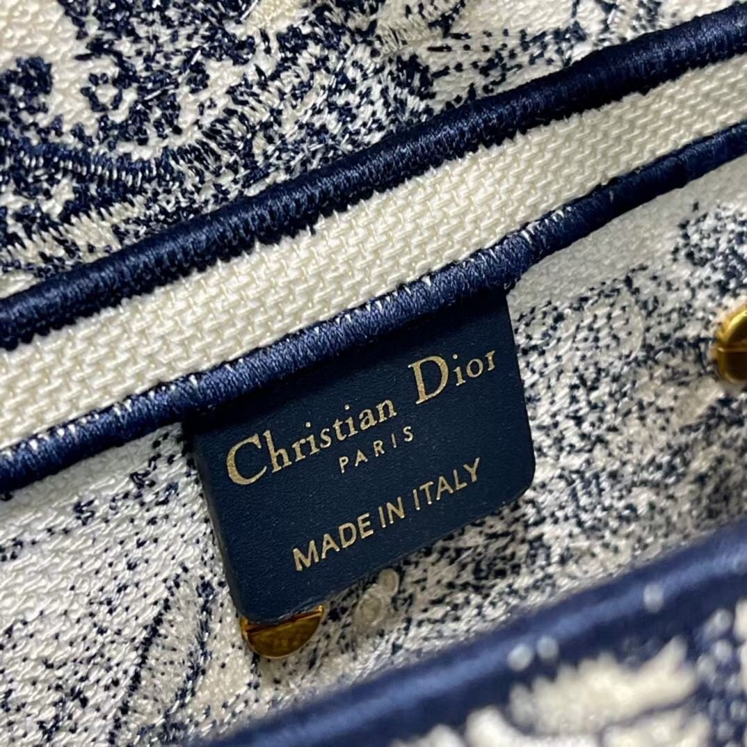 Dior Saddle Bag In Blue Toile de Jouy Embroidery 849