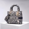 Dior Medium Lady D-Lite Bag In Blue Toile de Jouy Embroidery 923