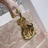 Dior Medium Lady D-Lite Bag In Pink Toile de Jouy Embroidery 267