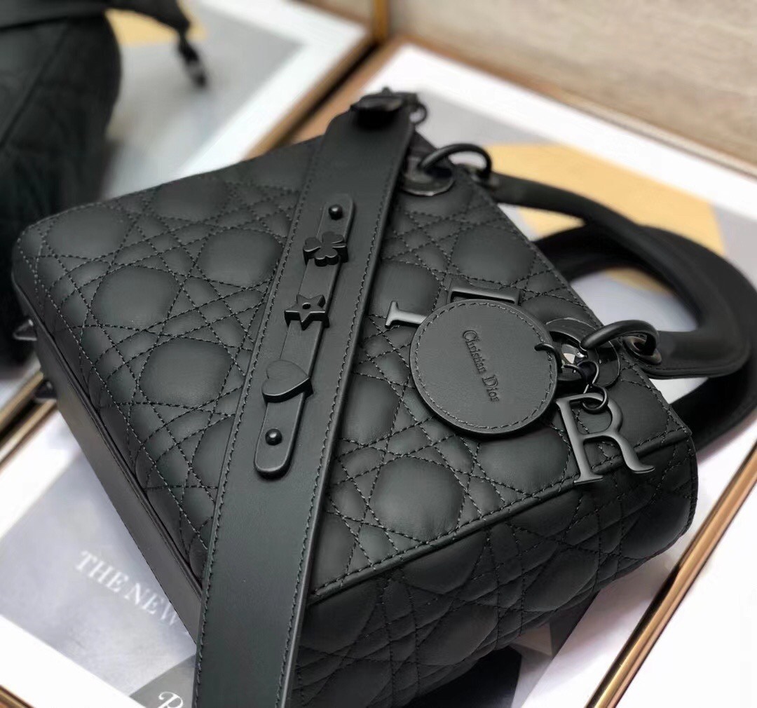 Dior Lady Dior My ABCDior Bag In Black Ultra Matte Calfskin 337