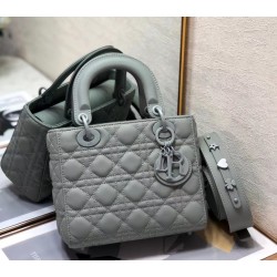 Dior Lady Dior My ABCDior Bag In Grey Ultramatte Calfskin 243