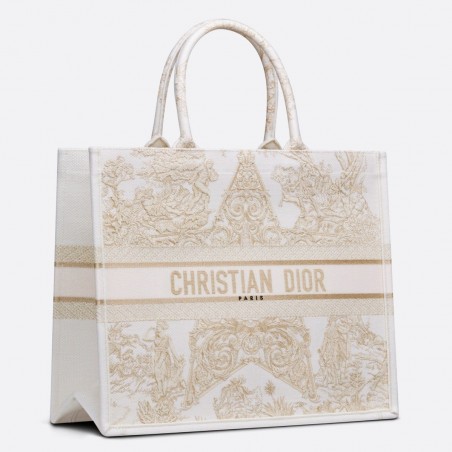 Dior Book Tote Bag In Dior Around the World Stella Embroidery 396