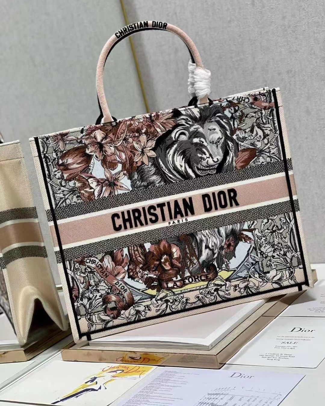 Dior Book Tote Bag In Multicolor La Force Embroidery 424