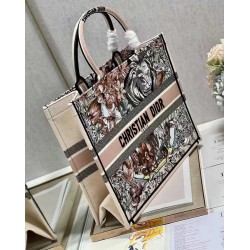 Dior Book Tote Bag In Multicolor La Force Embroidery 424