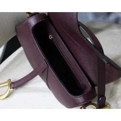 Dior Saddle Bag In Bordeaux Grained Calfskin 479