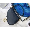 Dior Saddle Bag In Navy Blue Grained Calfskin 545