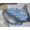 Dior Saddle Bag In Cornflower Blue Dior Oblique Embroidery 599