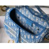 Dior Saddle Bag In Cornflower Blue Dior Oblique Embroidery 599