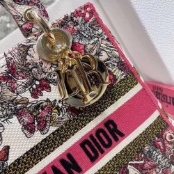 Dior Medium Lady D-Lite Bag In Multicolor Butterfly Embroidery 658