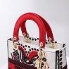 Dior Medium Lady D-Lite Bag In Latte Multicolor Cupidon Embroidery 777