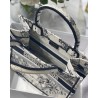 Dior New Small Book Tote In White Toile de Jouy Zodiac Embroidery 455