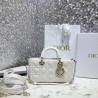 Dior Lady D-Joy Bag In White Cannage Lambskin 511