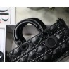Dior Lady D-Joy Bag In Black Calfskin with Diamond Motif 536