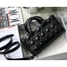 Dior Lady D-Joy Bag In Black Calfskin with Diamond Motif 536