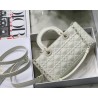 Dior Lady D-Joy Bag In White Calfskin with Diamond Motif 790