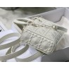 Dior Lady D-Joy Bag In White Calfskin with Diamond Motif 790