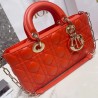 Dior Lady D-Joy Bag In Orange Cannage Lambskin 823