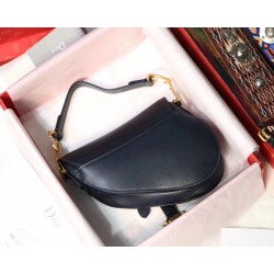 Dior Mini Saddle Bag In Blue Calfskin 400