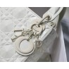 Dior Lady Dior Mini Bag In White Calfskin with Diamond Motif 060