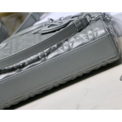 Dior Lady D-Joy Bag In Grey Calfskin with Diamond Motif 095