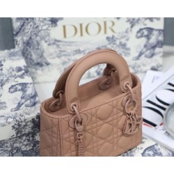 Dior Mini Lady Dior Bag In Blush Ultramatte Calfskin 799