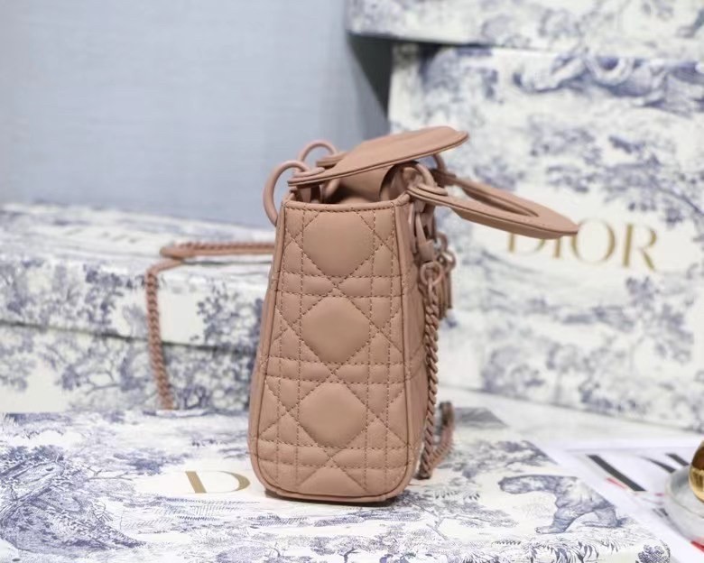 Dior Mini Lady Dior Bag In Blush Ultramatte Calfskin 799