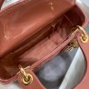 Dior Mini Lady Dior Bag In Beige Patent Calfskin 863