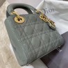 Dior Mini Lady Dior Bag In Grey Patent Calfskin 890