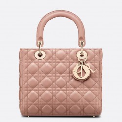 Dior Medium Lady Dior Bag In Blush Cannage Lambskin 903